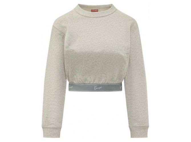 Kenzo Kurzer Sweatshirt aus Baumwolle mit Signature-Stickerei - Ansicht 4