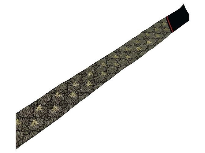 Gucci Lenço com Laço GG Bi Silk Beige Black - vista 11