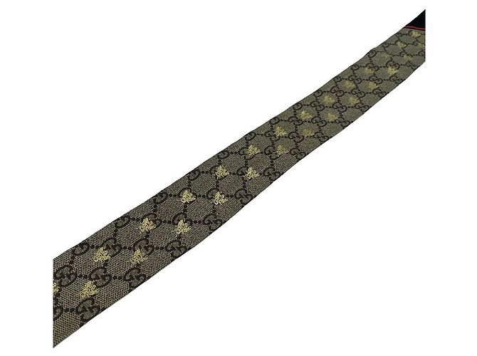 Gucci Lenço com Laço GG Bi Silk Beige Black - vista 4