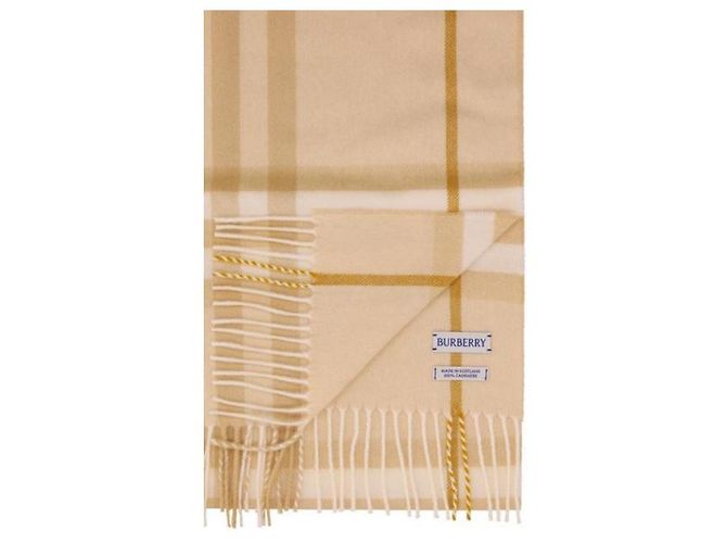 Burberry Check Kaschmirschal White Denim - Ansicht 5
