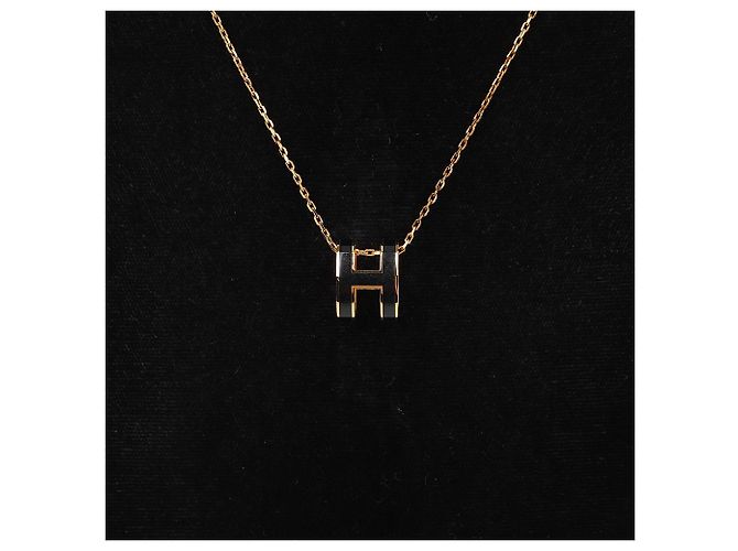 Hermès Collar Gold Hardware Noir - vista 3