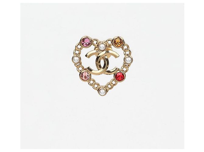 Spilla a Cuore Chanel Marrone Metallo - vista 2
