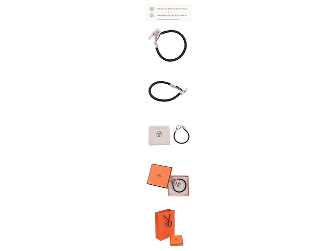 Hermès Etrier Armband Schwarz Swift Leder - Ansicht 5