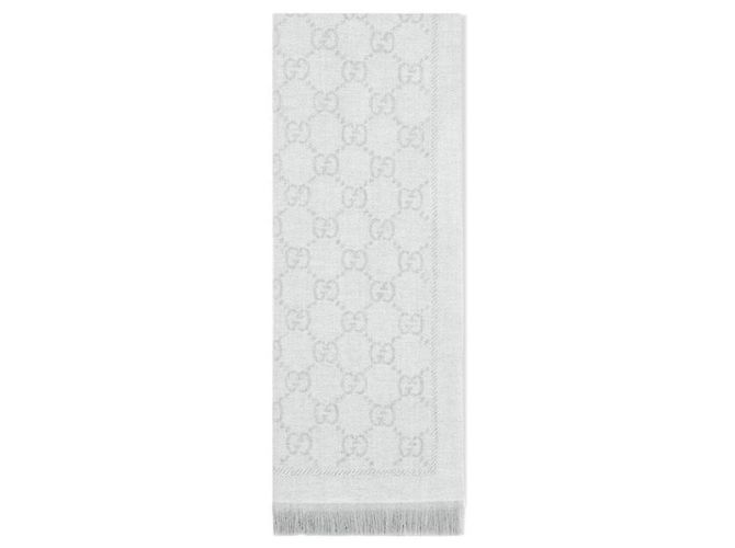Gucci Wollschal Silber Hellgrau - Ansicht 4