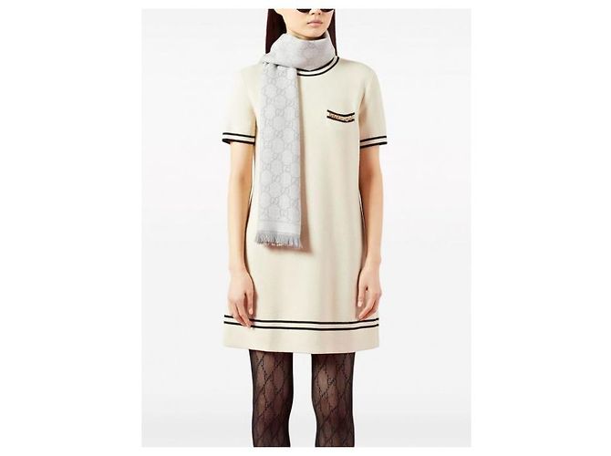 Gucci Wollschal Silber Hellgrau - Ansicht 6