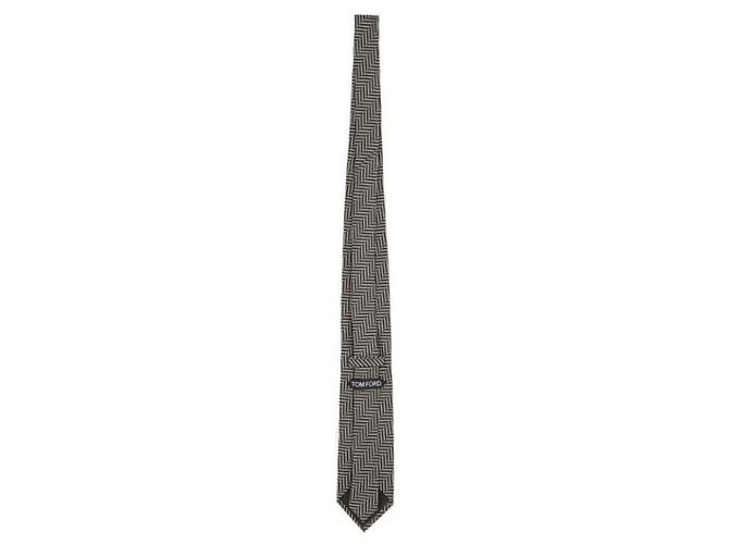 Tom Ford Seidenkrawatte mit Muster Grün Schwarz - Ansicht 4