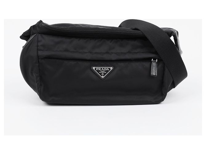 Prada Borsa a tracolla in Re-Nylon e pelle Saffiano Nero - vista 2