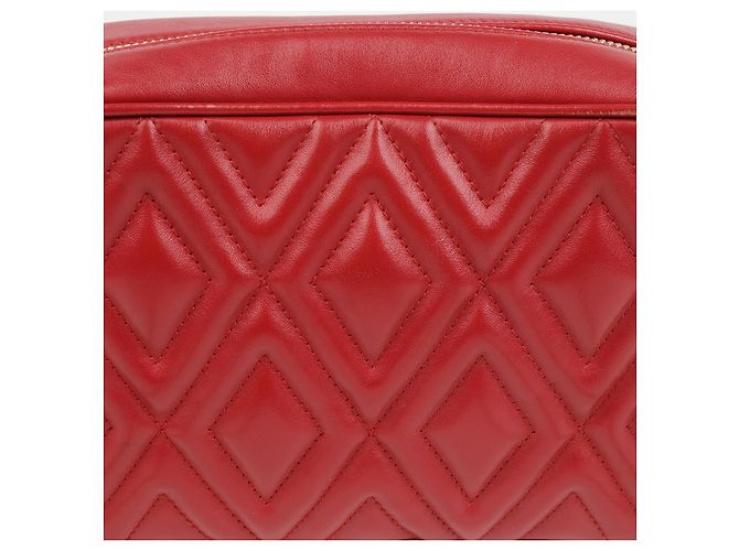 Miu Miu Borsa a tracolla rossa trapuntata a diamante con catena - vista 3