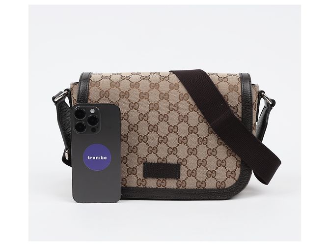 Gucci Canvas Messenger Bag mit Klappe - Ansicht 15