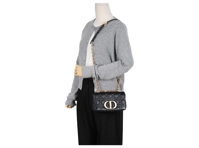 Dior Picca borsa a tracolla Cannage nera - vista 19