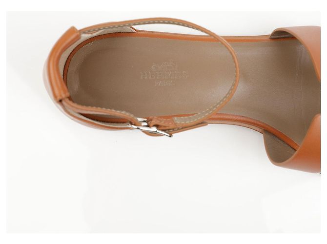 Hermès Sandali da donna Santorini in vitello Gold - vista 12