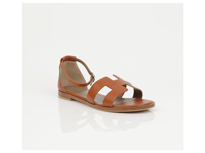 Hermès Sandali da donna Santorini in vitello Gold - vista 2