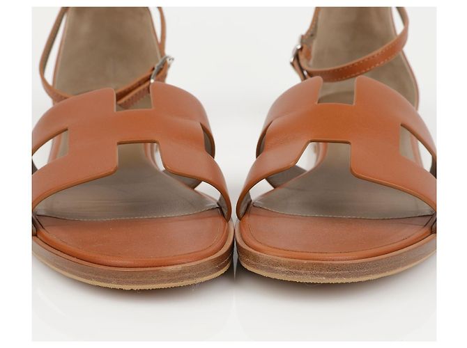 Hermès Sandali da donna Santorini in vitello Gold - vista 5