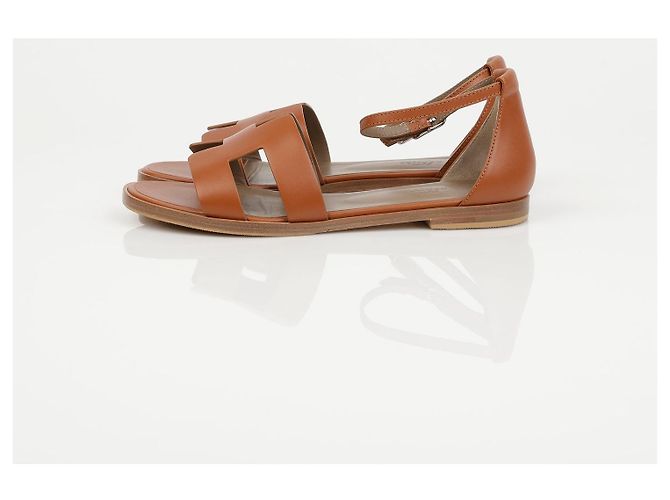 Hermès Sandali da donna Santorini in vitello Gold - vista 6