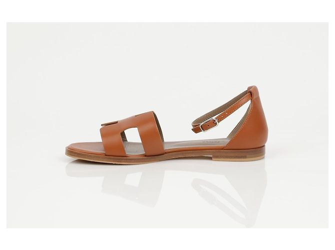 Hermès Sandali da donna Santorini in vitello Gold - vista 9