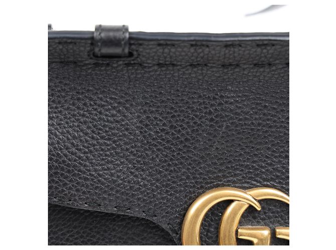 Gucci Borsa a spalla Mini Tote GG Marmont Nera - vista 13