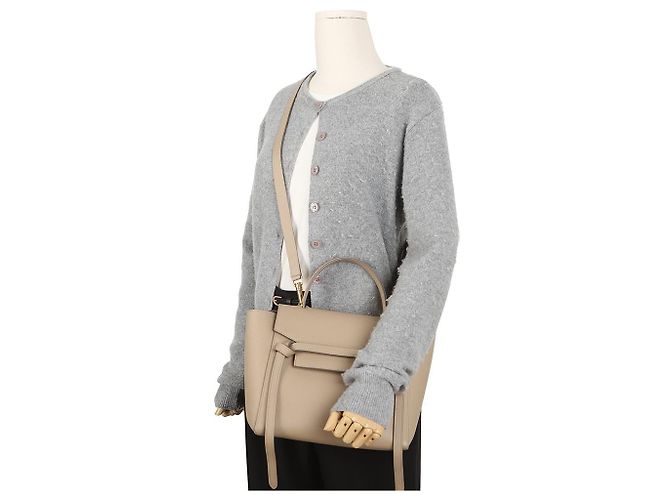 Belt Bag Céline Micro Beige Leder Beuteltasche und Schultertasche - Ansicht 11