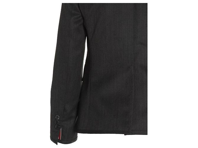 Thom Browne Gabardine-Wolljacke Grau - Ansicht 4