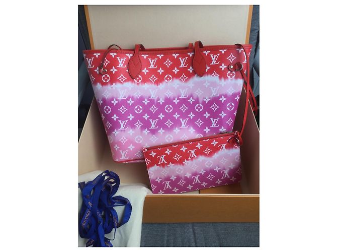Borsa Louis Vuitton Neverfull MM Esche Monogram Rouge - vista 2