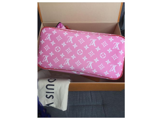 Borsa Louis Vuitton Neverfull MM Esche Monogram Rouge - vista 4