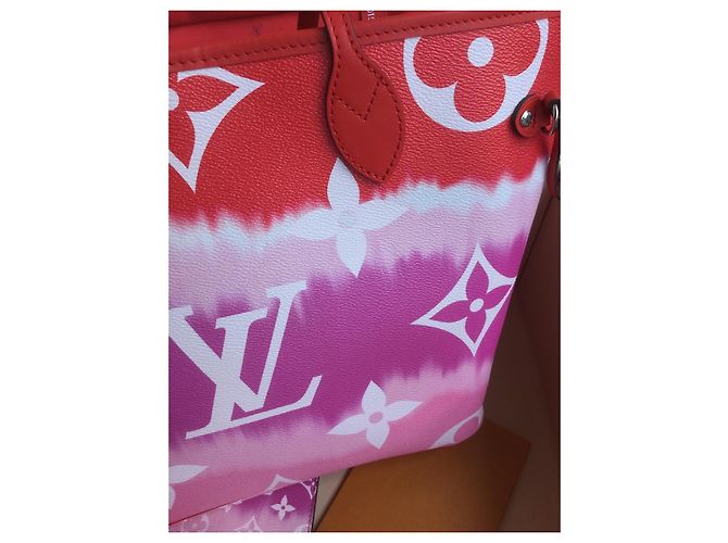 Borsa Louis Vuitton Neverfull MM Esche Monogram Rouge - vista 6