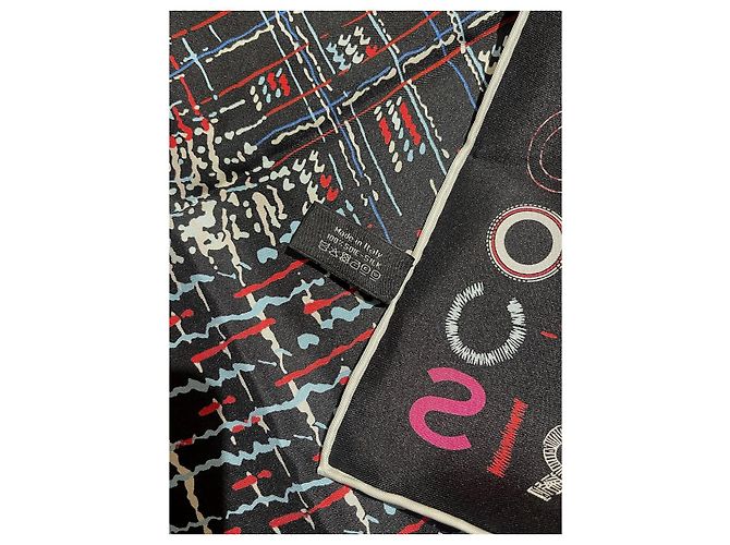 Foulard Chanel nero rosso - vista 5