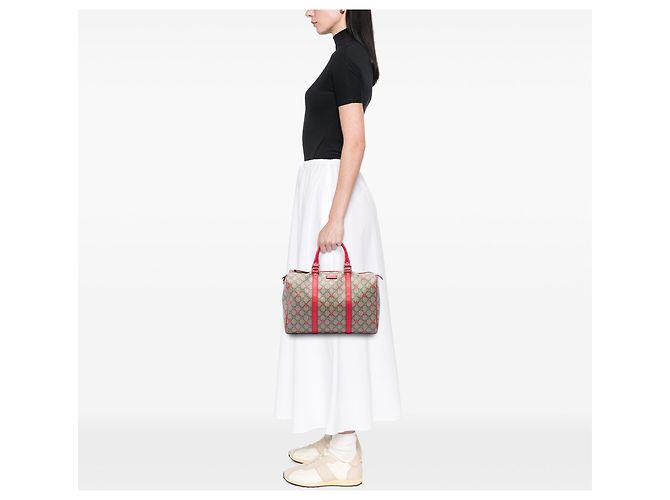 Borsa Boston Gucci Medium GG Supreme Stars Joy Beige - vista 6
