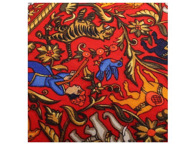 Hermès Carré Géant "CHASSE EN INDE" Kaschmir-Seiden-Schal in Navy Blue - Ansicht 11
