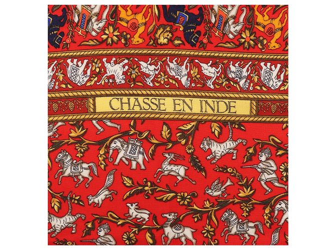 Hermès Carré Géant "CHASSE EN INDE" Kaschmir-Seiden-Schal in Navy Blue - Ansicht 9
