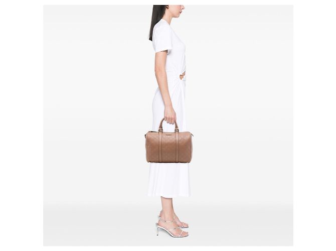 Borsa Boston Gucci Medium Guccissima Joy Marrone - vista 6