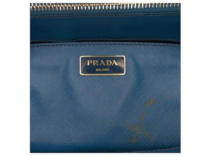 Borsa Prada Medium Saffiano Lux Galleria Double Zip Blu - vista 5