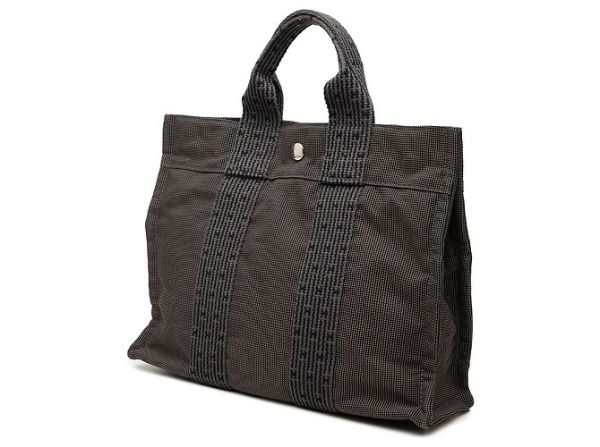 Borsa Tote Herline PM Hermès in Tela Grigia - vista 2