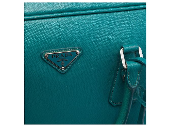 Borsa da lavoro Prada Saffiano blu - vista 5