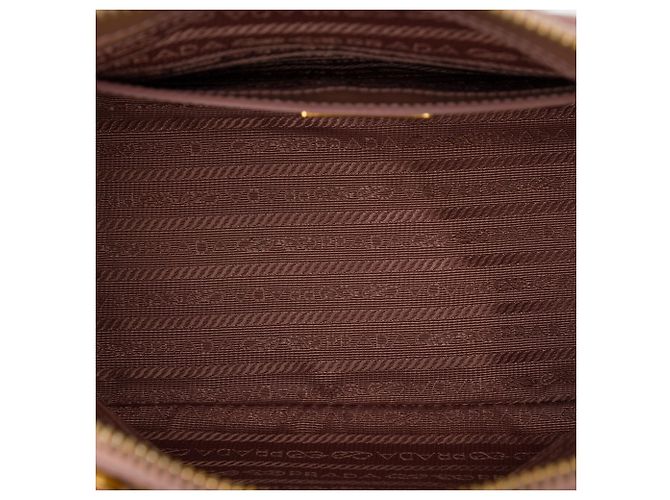 Borsa Prada Promenade Medium in Saffiano Vernice Marrone - vista 4