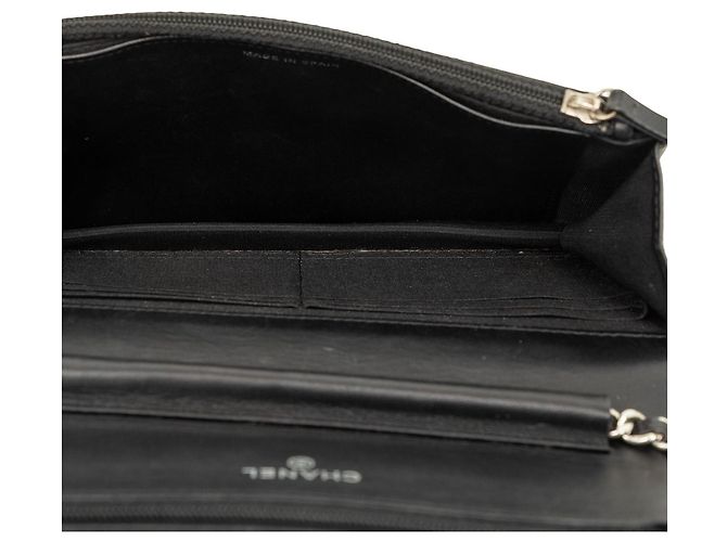 Borsa a tracolla Chanel CC Caviar Wallet On Chain Nera - vista 4