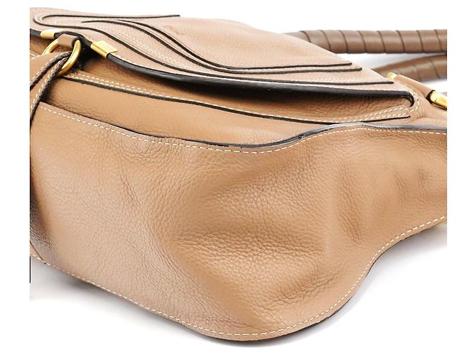 Chloé Borsa a tracolla Marcie in pelle marrone chiaro - vista 12