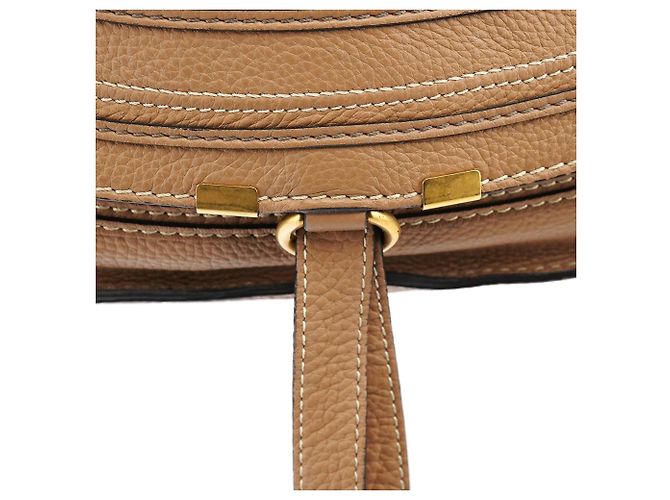 Chloé Borsa a tracolla Marcie in pelle marrone chiaro - vista 7