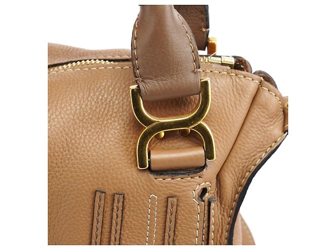 Chloé Borsa a tracolla Marcie in pelle marrone chiaro - vista 8
