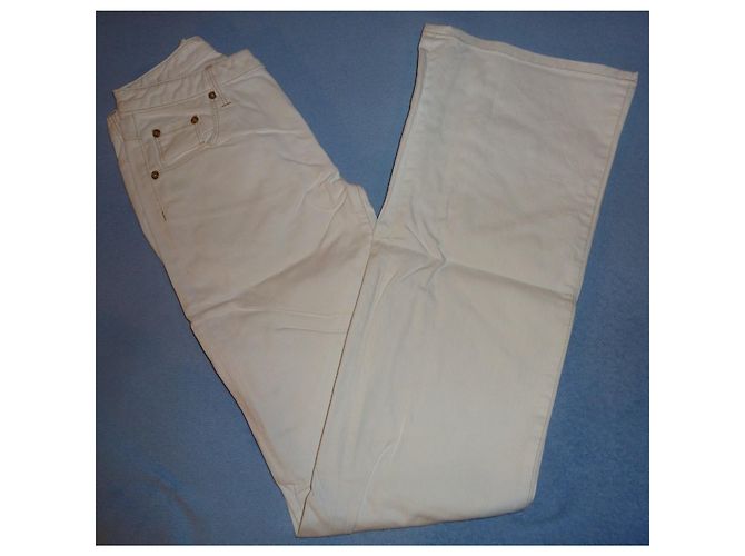 Dsquared2 Jeans bianchi con ricamo dorato - vista 2