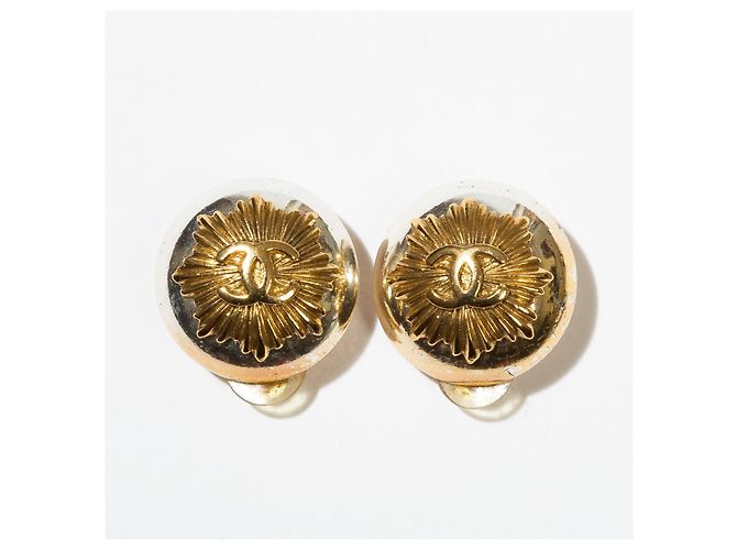 Orecchini a clip Chanel 96A Logo CC Oro e Argento - vista 10