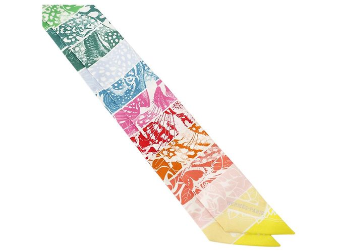 Hermès Twilly Soie Jungle Love Rainbow Foulard - vista 3