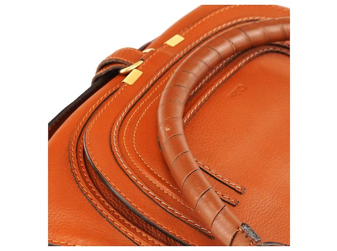 Chloé Borsa Marcie 2-Way in pelle marrone chiaro - vista 13