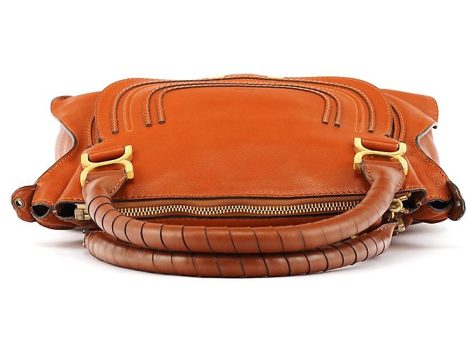 Chloé Borsa Marcie 2-Way in pelle marrone chiaro - vista 4