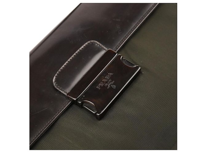 Prada Borsa a spalla in Tessuto Spazzolato Verde Militare - vista 6