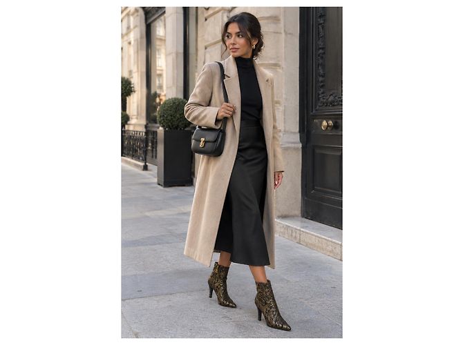 Stivaletti Celine Daoust Marroni in Tela e Pelle - vista 5