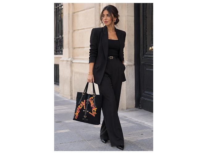 Givenchy Tote Bag aus Baumwolle Schwarz mit Strass - Ansicht 6