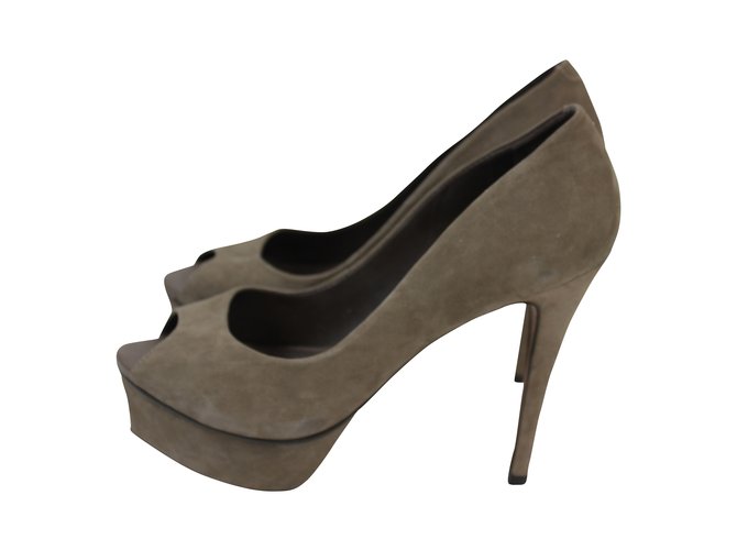 Arezzo Heels Taupe Suede  ref.5039