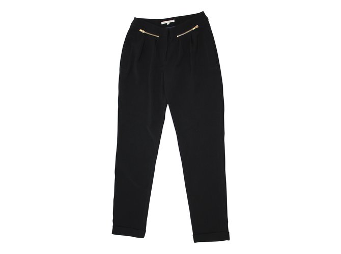 Maje Pants, leggings Black Polyester Acetate  ref.5060