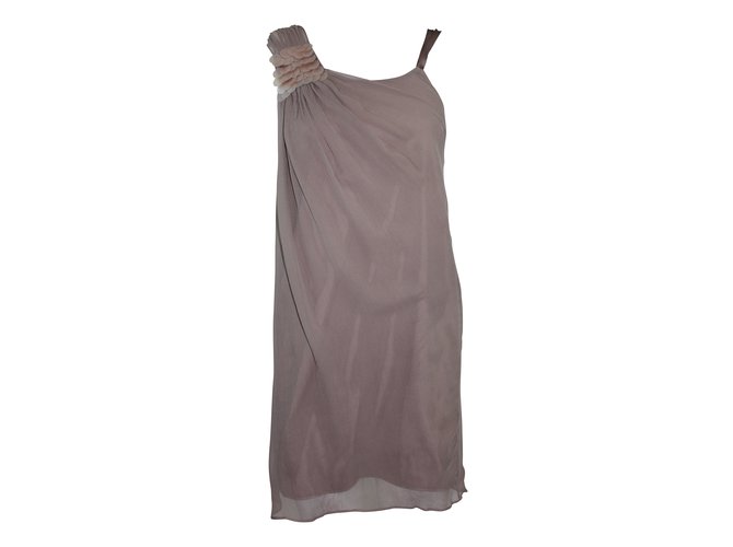 Les Petites Dresses Taupe Silk  ref.5083