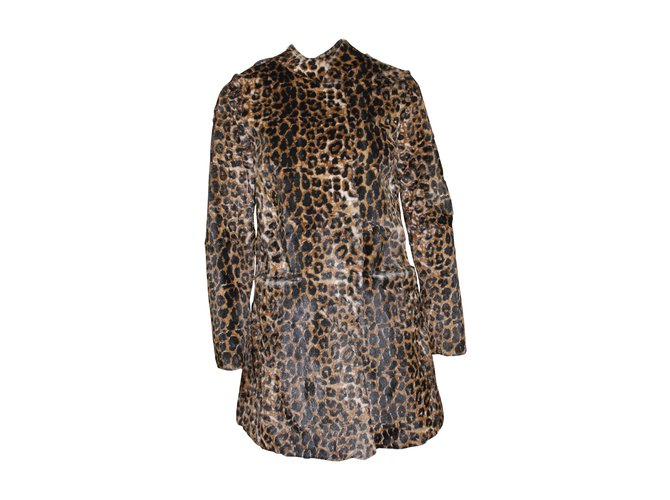 Maje Coats, Outerwear Leopard print Goatskin  ref.5084
